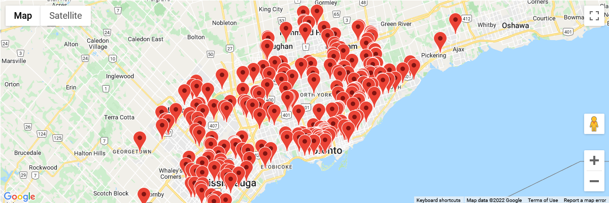 map of halal restaurants in Torotno